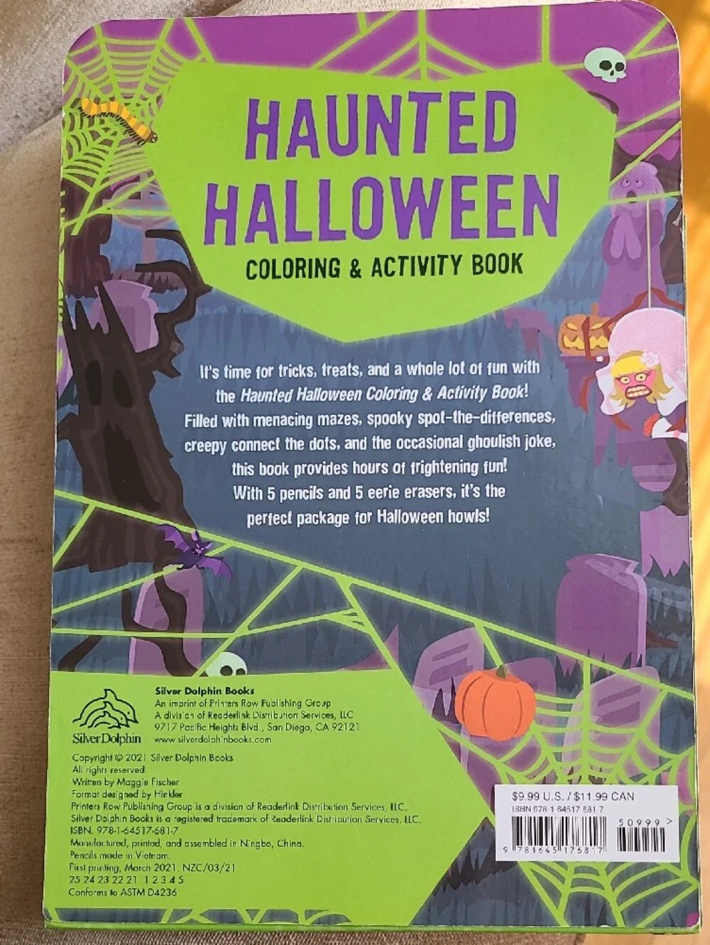 Haunted Halloween Coloring & Activity Book with Purple Accents